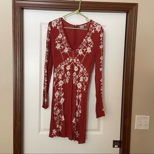 ASOS embroidered burnt orange mini